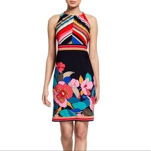 Trina Turk Vacaciones Jet Set Floral-Print Halter Dress
